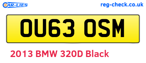 OU63OSM are the vehicle registration plates.