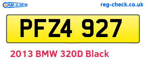 PFZ4927 are the vehicle registration plates.