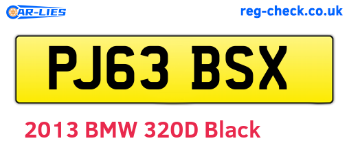 PJ63BSX are the vehicle registration plates.