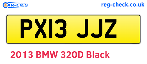 PX13JJZ are the vehicle registration plates.