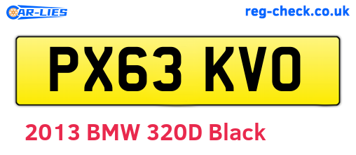 PX63KVO are the vehicle registration plates.