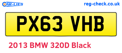 PX63VHB are the vehicle registration plates.