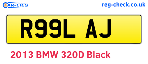 R99LAJ are the vehicle registration plates.