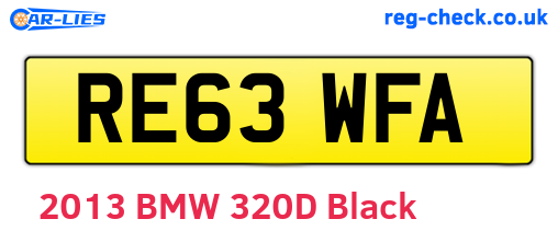 RE63WFA are the vehicle registration plates.