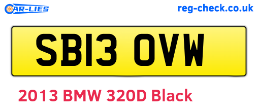 SB13OVW are the vehicle registration plates.