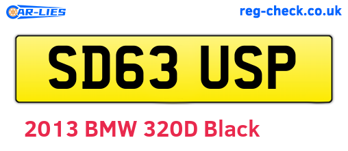 SD63USP are the vehicle registration plates.