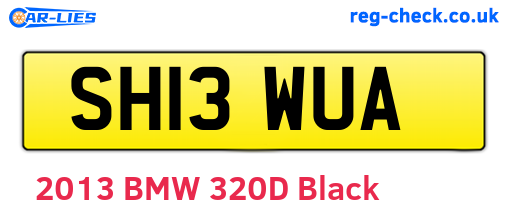 SH13WUA are the vehicle registration plates.