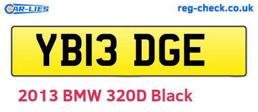 YB13DGE are the vehicle registration plates.