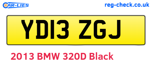 YD13ZGJ are the vehicle registration plates.