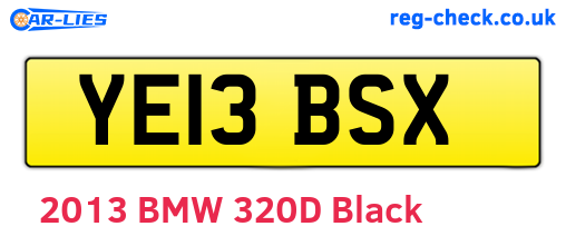 YE13BSX are the vehicle registration plates.