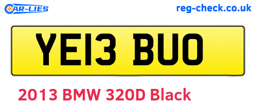YE13BUO are the vehicle registration plates.