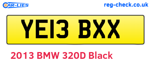 YE13BXX are the vehicle registration plates.