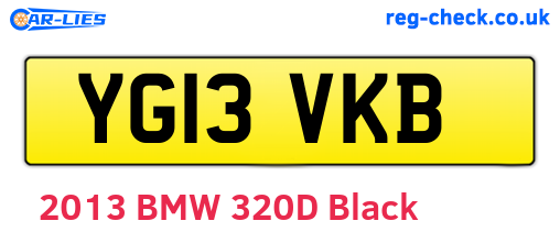 YG13VKB are the vehicle registration plates.