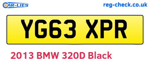 YG63XPR are the vehicle registration plates.