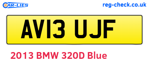 AV13UJF are the vehicle registration plates.