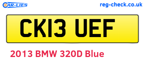CK13UEF are the vehicle registration plates.