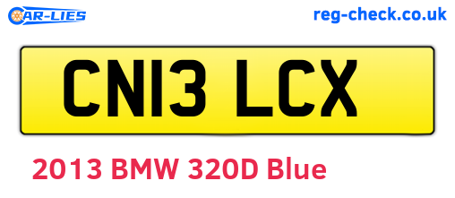 CN13LCX are the vehicle registration plates.