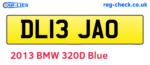 DL13JAO are the vehicle registration plates.
