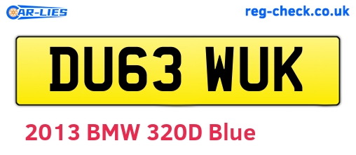 DU63WUK are the vehicle registration plates.