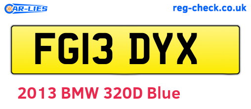 FG13DYX are the vehicle registration plates.