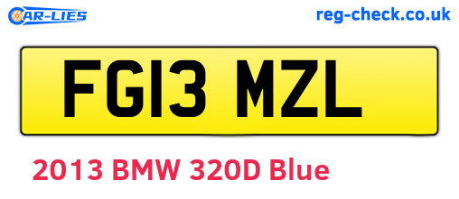 FG13MZL are the vehicle registration plates.