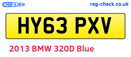 HY63PXV are the vehicle registration plates.