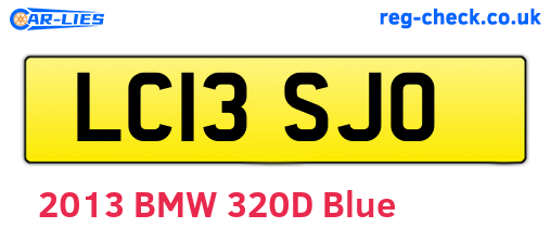 LC13SJO are the vehicle registration plates.