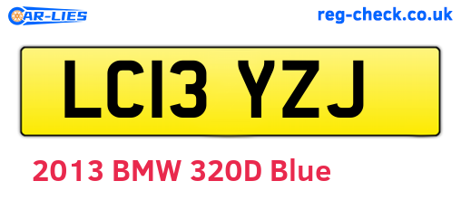 LC13YZJ are the vehicle registration plates.