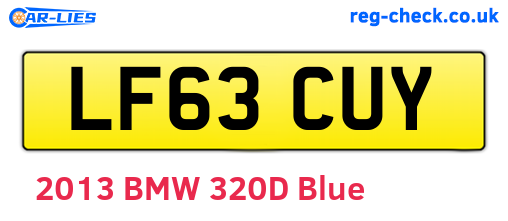 LF63CUY are the vehicle registration plates.