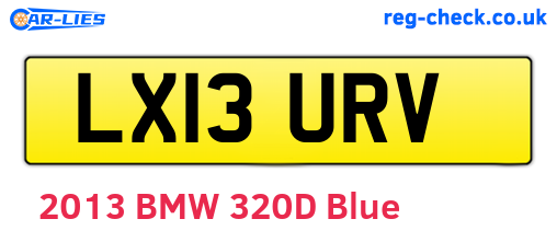 LX13URV are the vehicle registration plates.