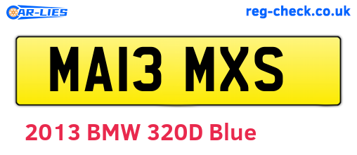 MA13MXS are the vehicle registration plates.