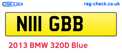 N111GBB are the vehicle registration plates.