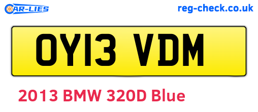 OY13VDM are the vehicle registration plates.