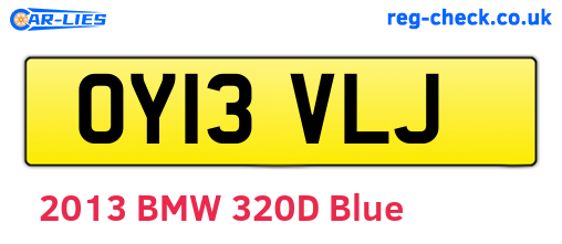 OY13VLJ are the vehicle registration plates.