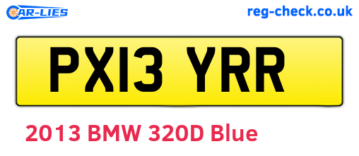 PX13YRR are the vehicle registration plates.