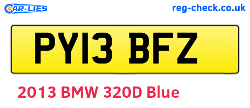 PY13BFZ are the vehicle registration plates.