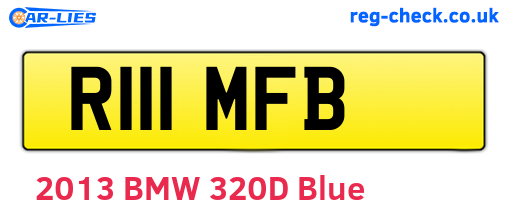 R111MFB are the vehicle registration plates.