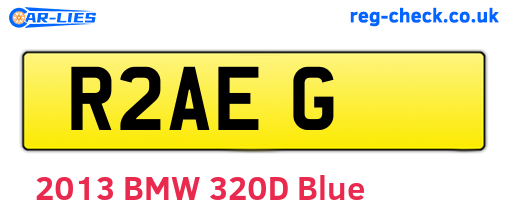 R2AEG are the vehicle registration plates.