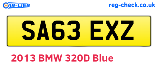 SA63EXZ are the vehicle registration plates.