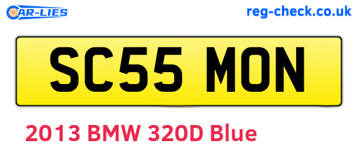 SC55MON are the vehicle registration plates.