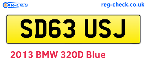 SD63USJ are the vehicle registration plates.