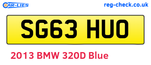SG63HUO are the vehicle registration plates.