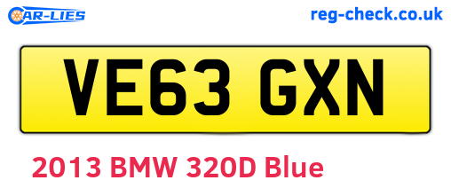 VE63GXN are the vehicle registration plates.