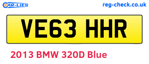 VE63HHR are the vehicle registration plates.