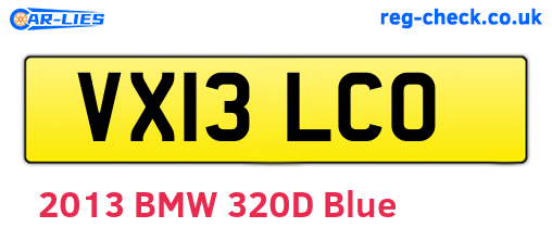 VX13LCO are the vehicle registration plates.