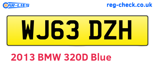 WJ63DZH are the vehicle registration plates.