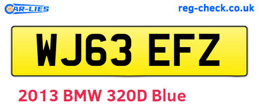 WJ63EFZ are the vehicle registration plates.
