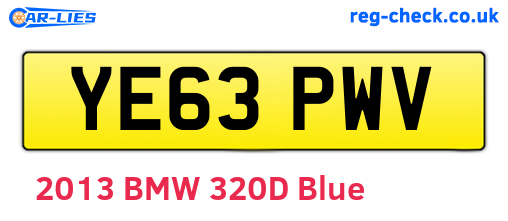 YE63PWV are the vehicle registration plates.