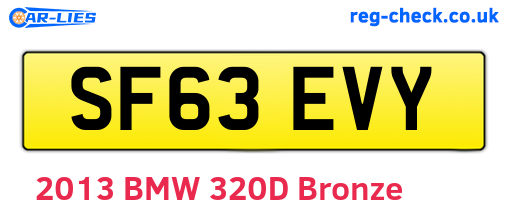 SF63EVY are the vehicle registration plates.