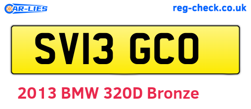 SV13GCO are the vehicle registration plates.